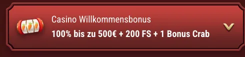 Casino Willkommensbonus: 100 % bis zu 500 € + 200 Freispiele + 1 Bonus Crab – Magius Casino Casino Willkommensbonus-Auswahl mit 100 % bis zu 500 € + 200 FS + 1 Bonus Crab
